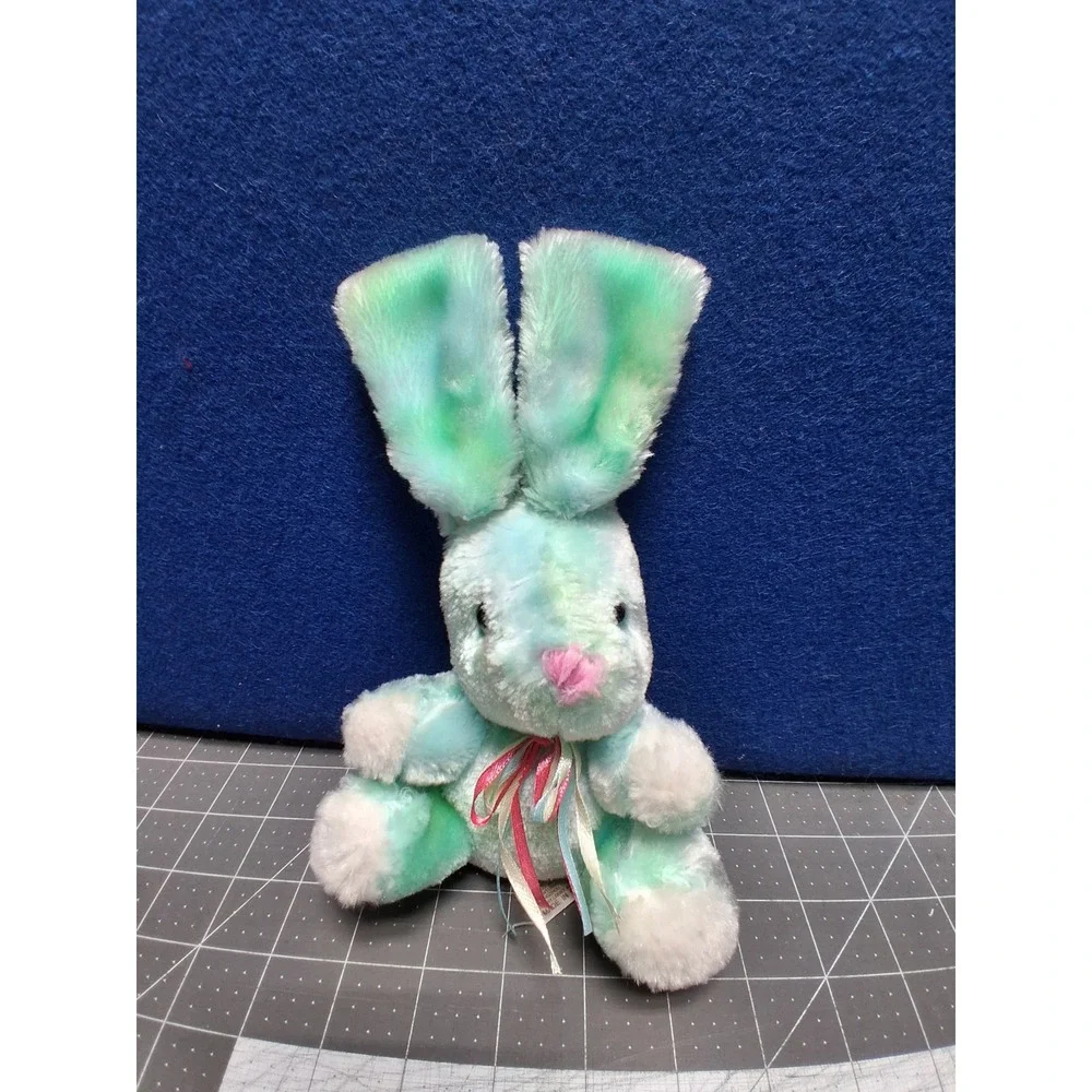 DanDee Plush Bunny Mint Green Blue Tie Dye Hook Loop Ears Collectors Choice 2011